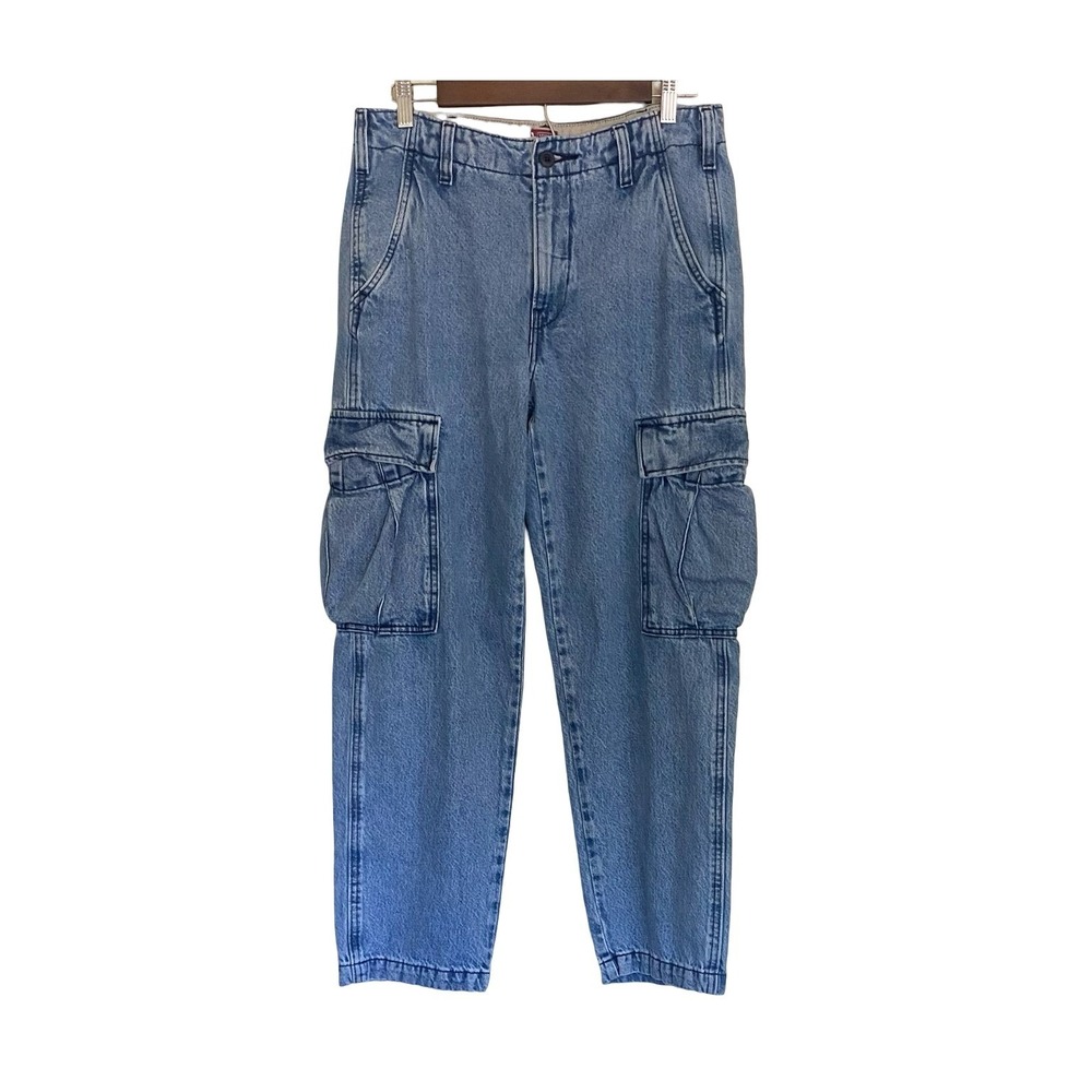 Levis XX Cargo Straight Jeans Size 32 x 30 Blue Mid Rise Denim Utility Pants‎